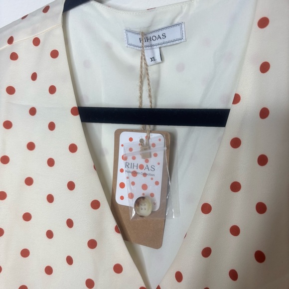 RIHOAS White and Red Polka Dot Midi Dress - Picture 4 of 6